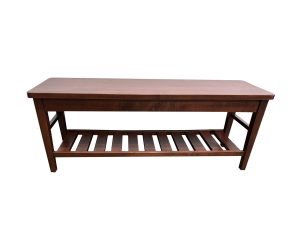 Hickory Run Bench with Slatted Shelf