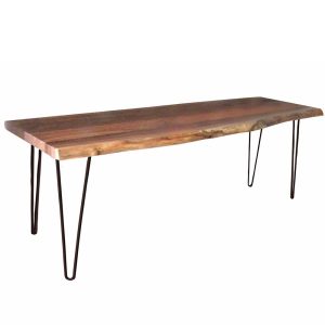 Pine Grove Hairpn Live Edge Bench