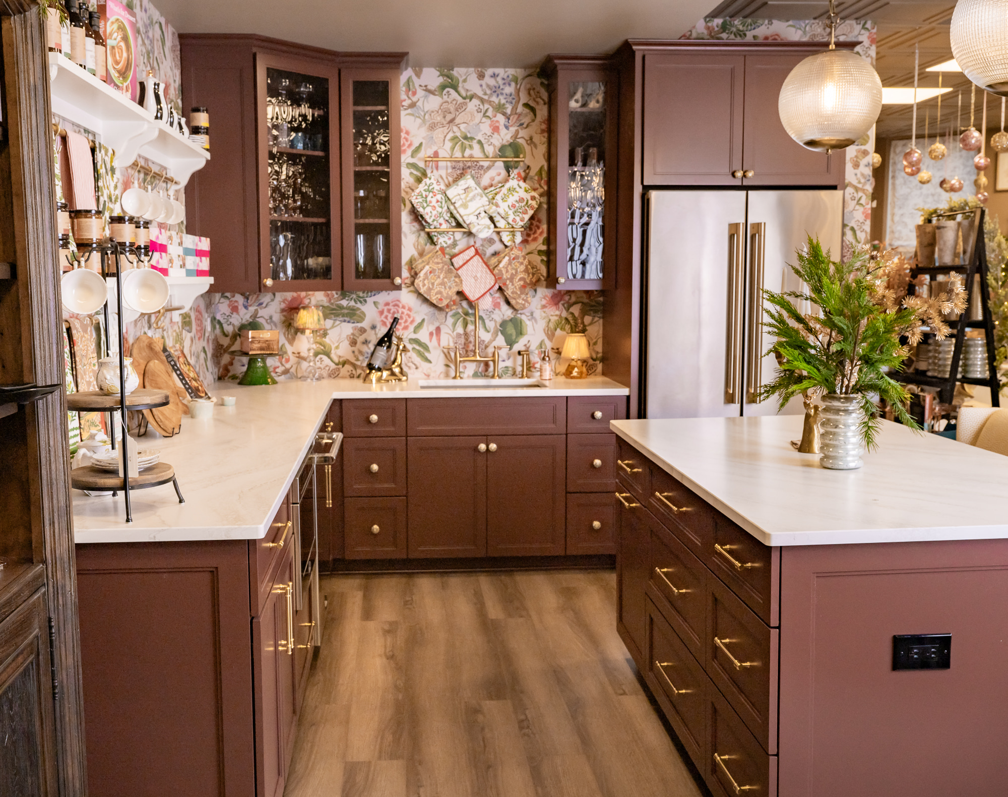 Maroon Cabinets at Jennifer Janeway Home
