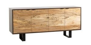 Industrial, splated maple and cherry credenza