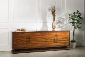 Rosewood and Walnut Mid-Centruy Modern Credenza